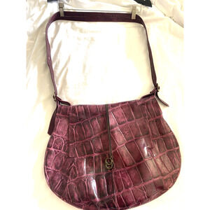 Orton Reinich from Jerusalem leather unique deep garnet red bag purse tote